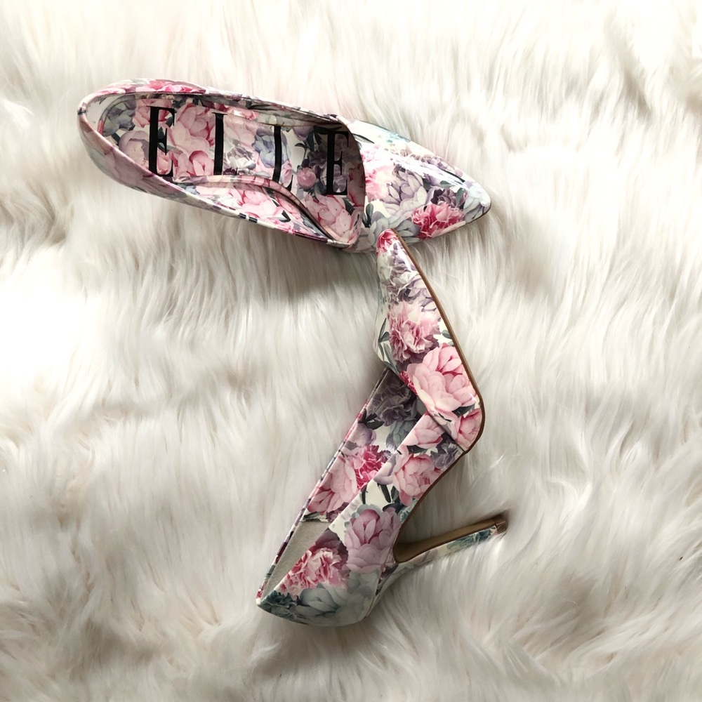 Elle floral print heels